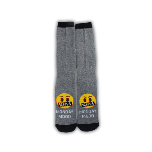Monday Mood Emoji Face Funky Socks